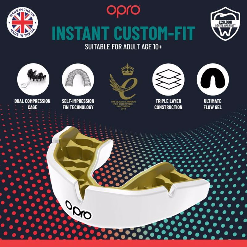 Opro Custom Fit instant GEN2 mouthguard ENILIKON- white