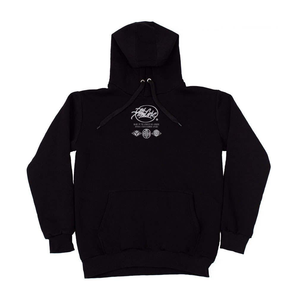 Athens Hardcore ”logos” hoodie - black - MMATeam.gr