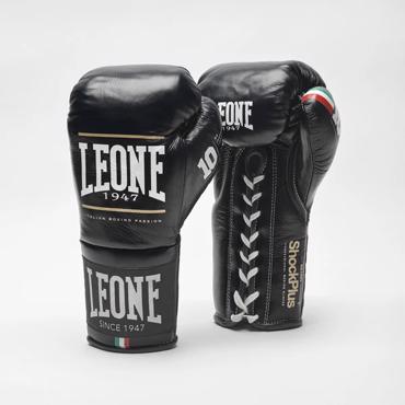Leone Laces SHOCK PLUS BOXING GLOVES-Black