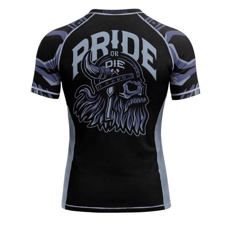 PRIDE OR DIE brotherhood v2 RASHGUARD - BLACk