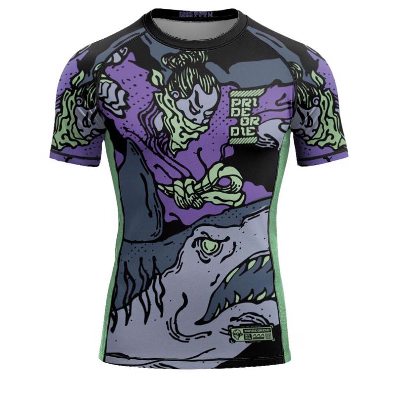 PRIDE OR DIE dangerous water 2 RASHGUARD - BLACk