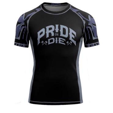 PRIDE OR DIE brotherhood v2 RASHGUARD - BLACk