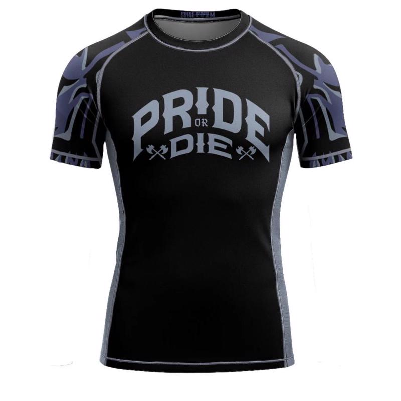 PRIDE OR DIE brotherhood v2 RASHGUARD - BLACk