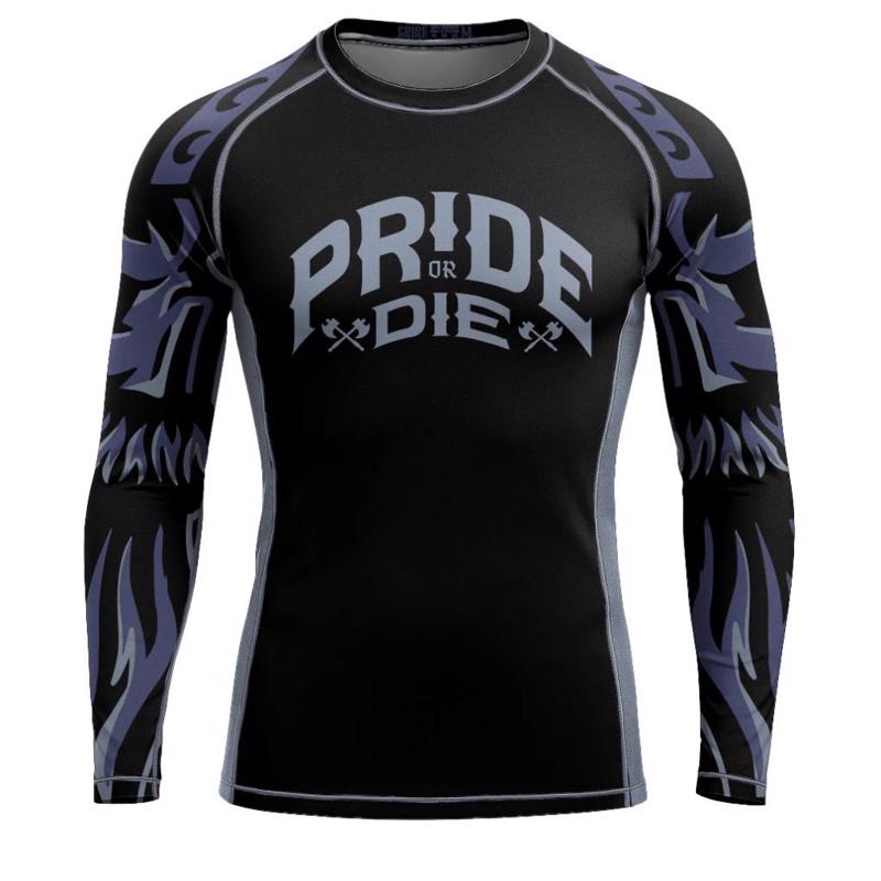 PRIDE OR DIE  brotherhood 2 L/S RASHGUARD - BLACk