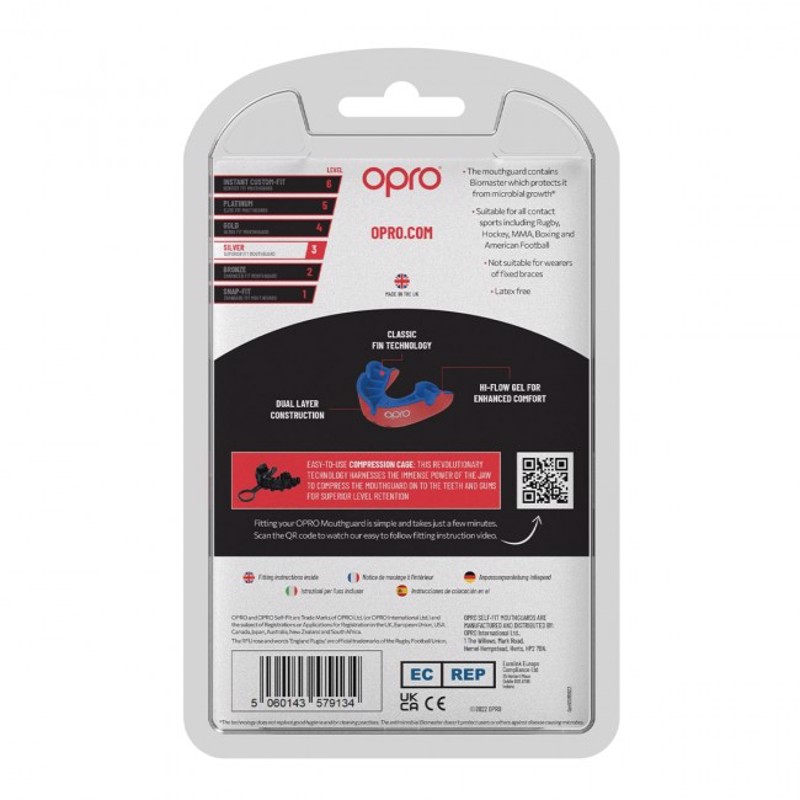 Opro Silver GEN5 mouthguard ENILIKON- red