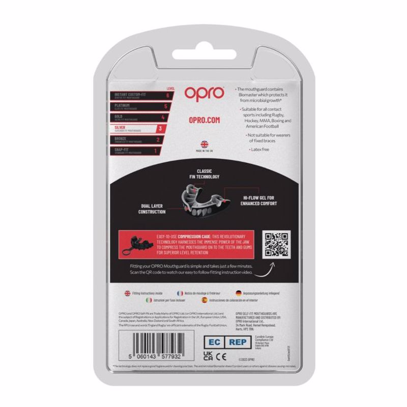 Opro Silver GEN5 jawz mouthguard ENILIKON- black