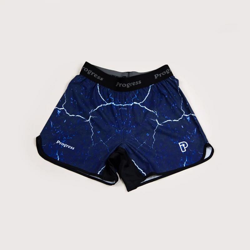 PROGRESS JIU JITSU marble SHORTS - BLUE
