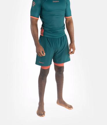 PROGRESS Hybrid academy grappling shorts - deep forrest green