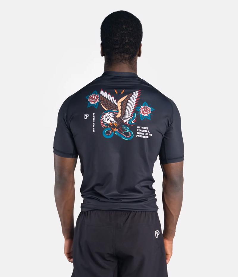 PROGRESS eagle rashguard - black