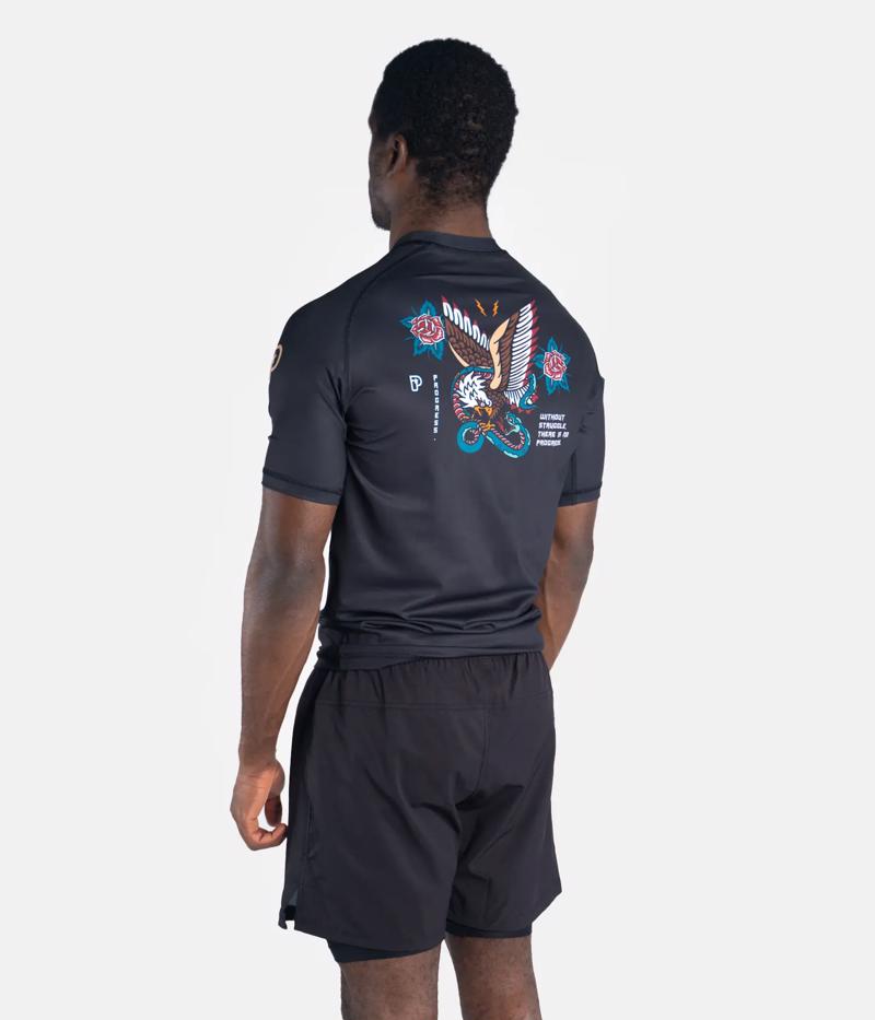 PROGRESS eagle rashguard - black