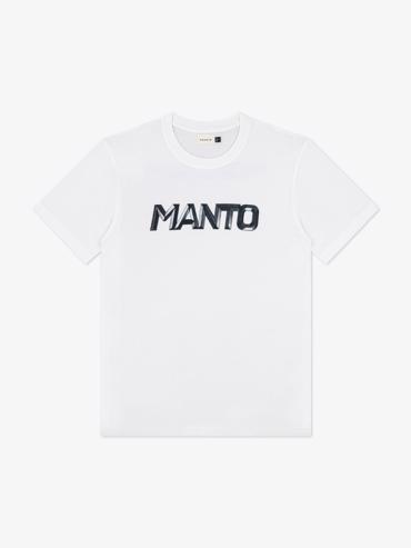MANTO METAL LOGOtype tshirt- WHITE