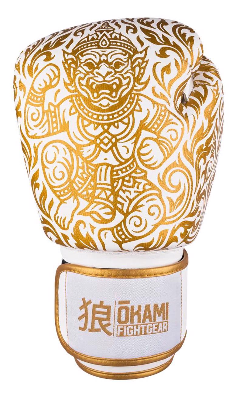 OKAMI Hanuman Muay Thai GLOVES -white/gold