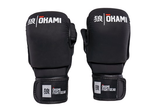Okami fightgear Hi-Pro MMA Sparring Gloves-BLACK