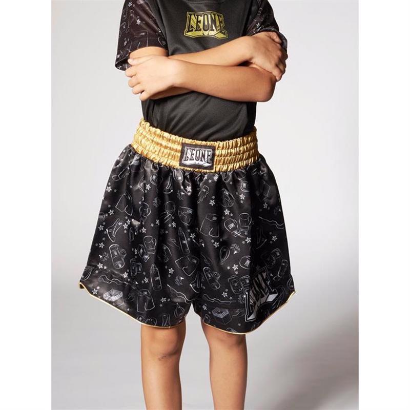 LEONE NUMBER ONE PAIDIKO SORTS KICK BOXING/MUAY THAI - BLACK