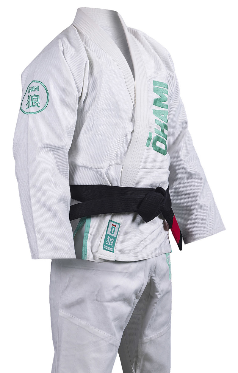 okami Aniversary BJJ Gi- white/green Limited