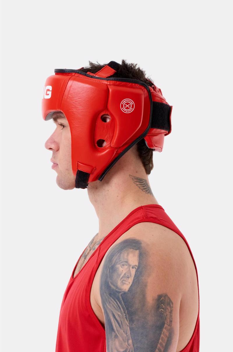 Sting sports Competition Approved Headguard -red