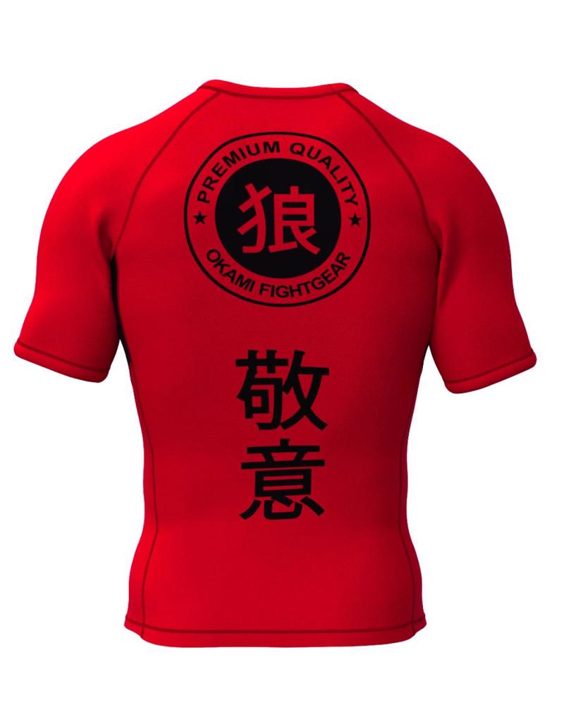 Okami KEII s/s rashguard -red