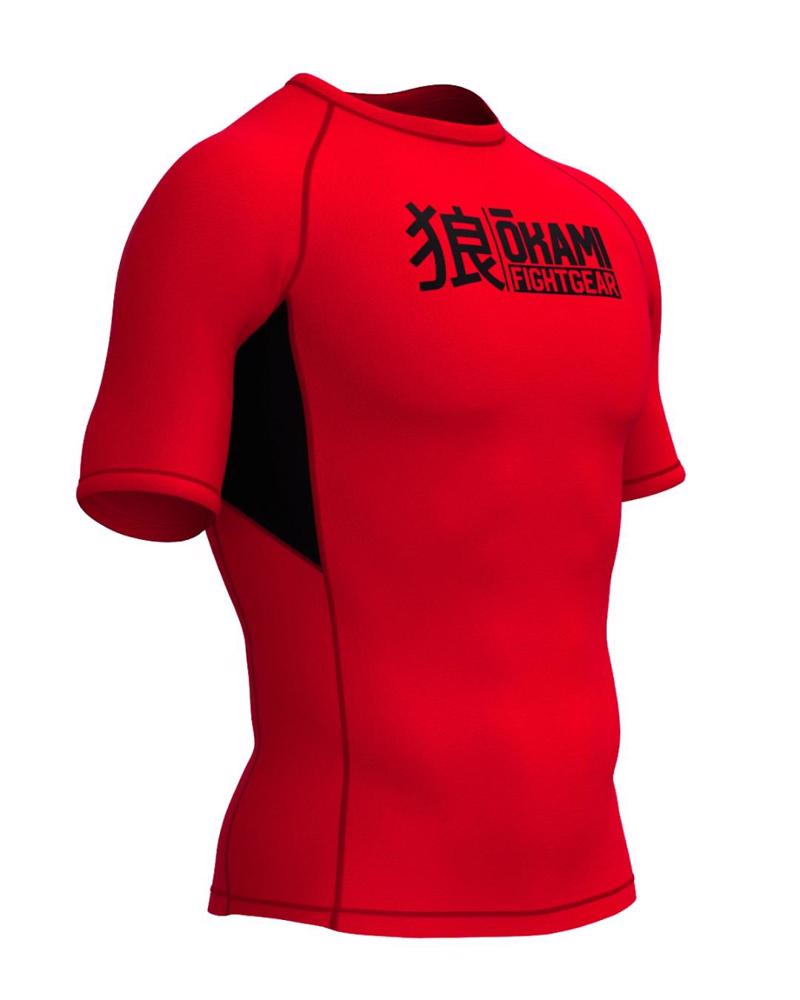 Okami KEII s/s rashguard -red