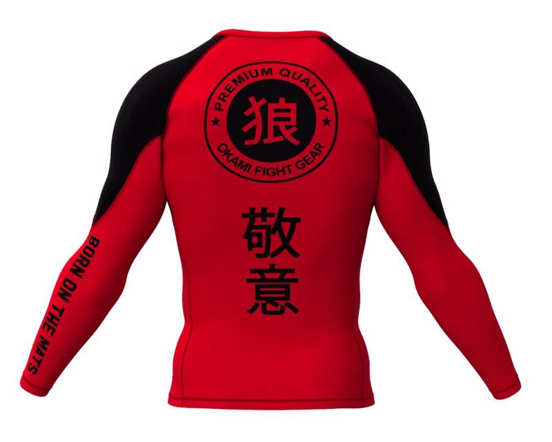 Okami KEII L/s rashguard -red
