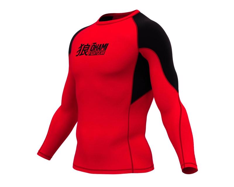 Okami KEII L/s rashguard -red