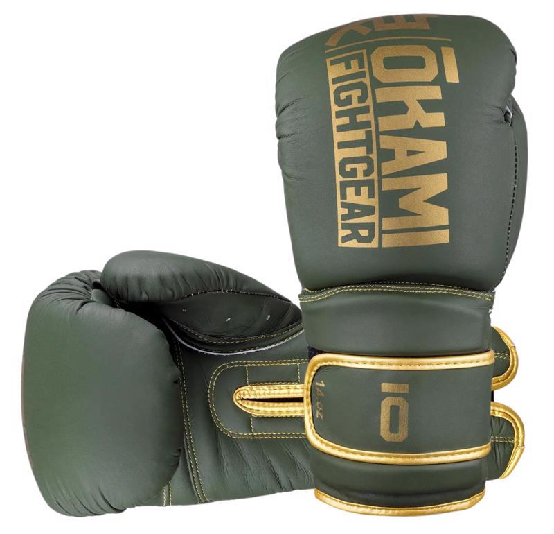 OKAMI competitor v2 BOXING GLOVES -olive/gold