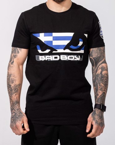 BAD BOY greek flag t-shirt - black